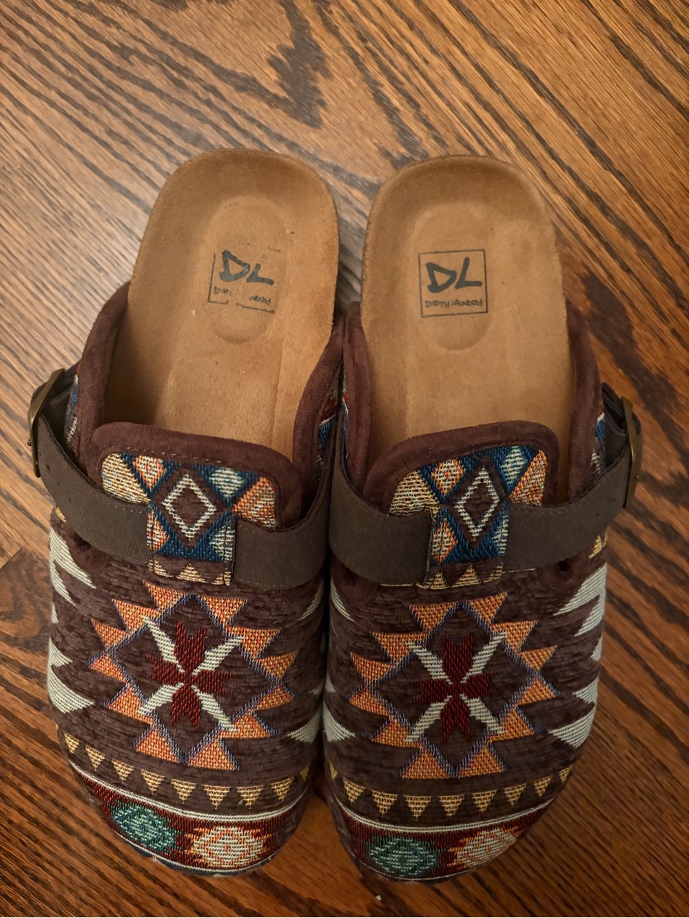 Dirty Laundry Brown Multi-Color Aztec Clog Mules - Picture 3 of 3